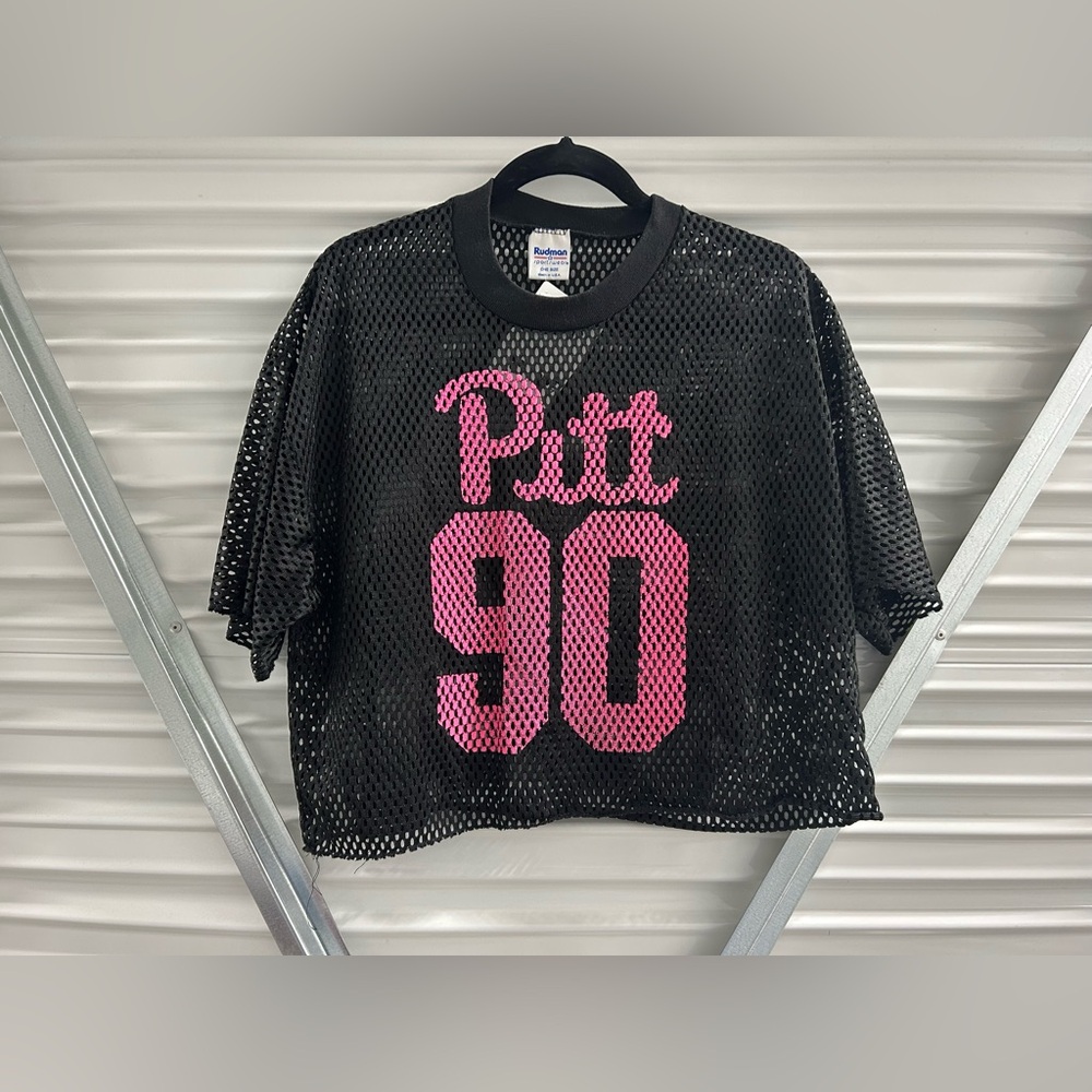 Black Mesh Jersey with Pink 'Pitt 90'
